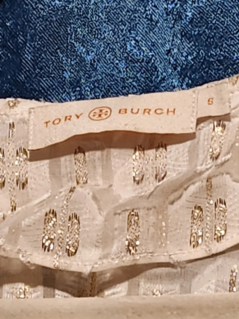 Tory Burch Cream Lace And Silk Ruffle-Trim Long Sleeve Dress $398 Retail